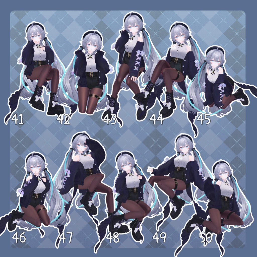 【無料有/+Free sample】Pose Animation Set 27【50種】