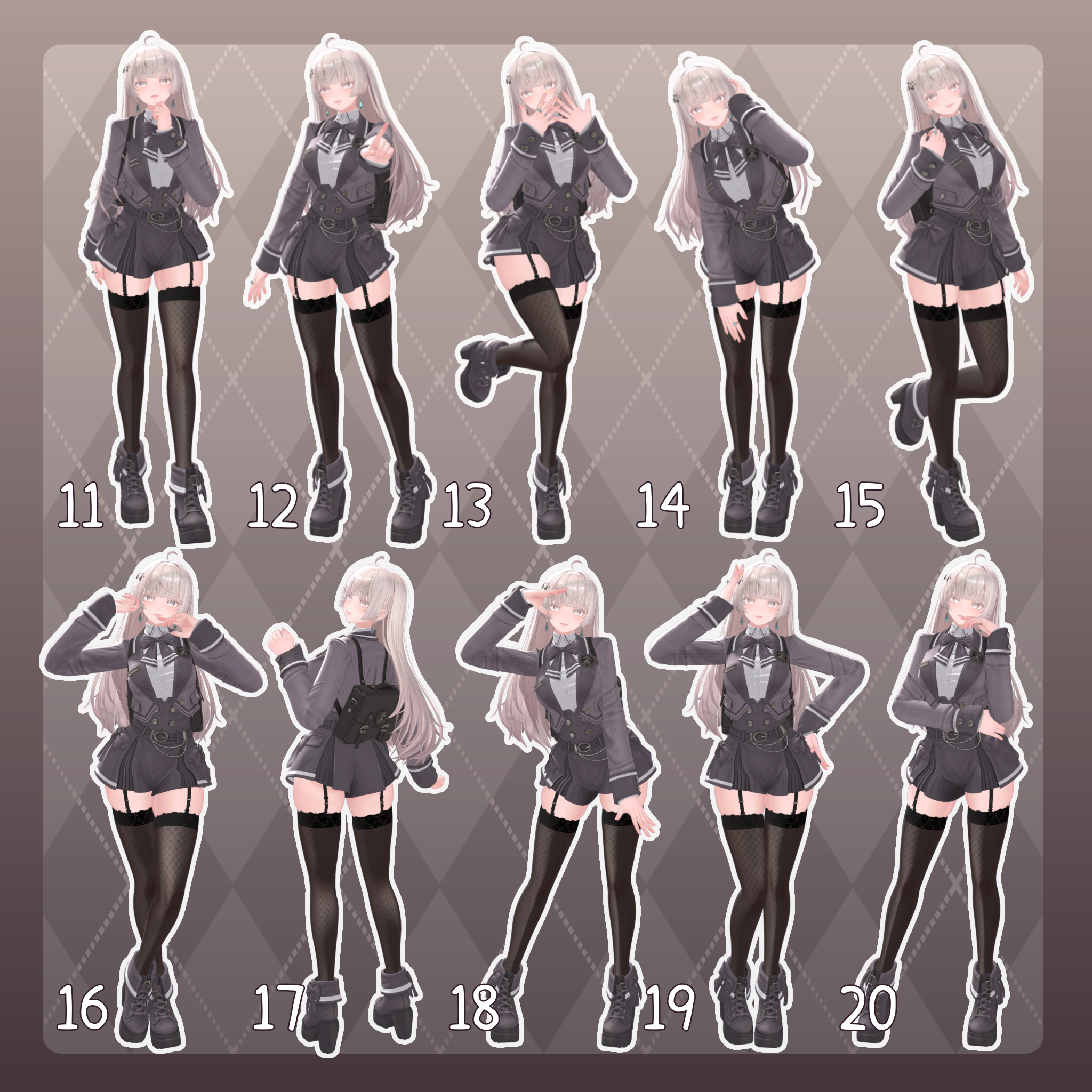 Sample Pose Unity 【無料有/+Free sample】Pose Animation Set 29【50種】 - Pompombun - BOOTH