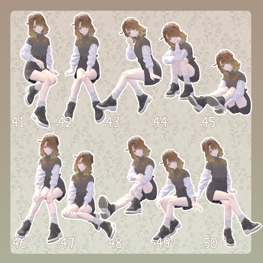【無料有/+Free sample】Pose Animation Set 30【50種】