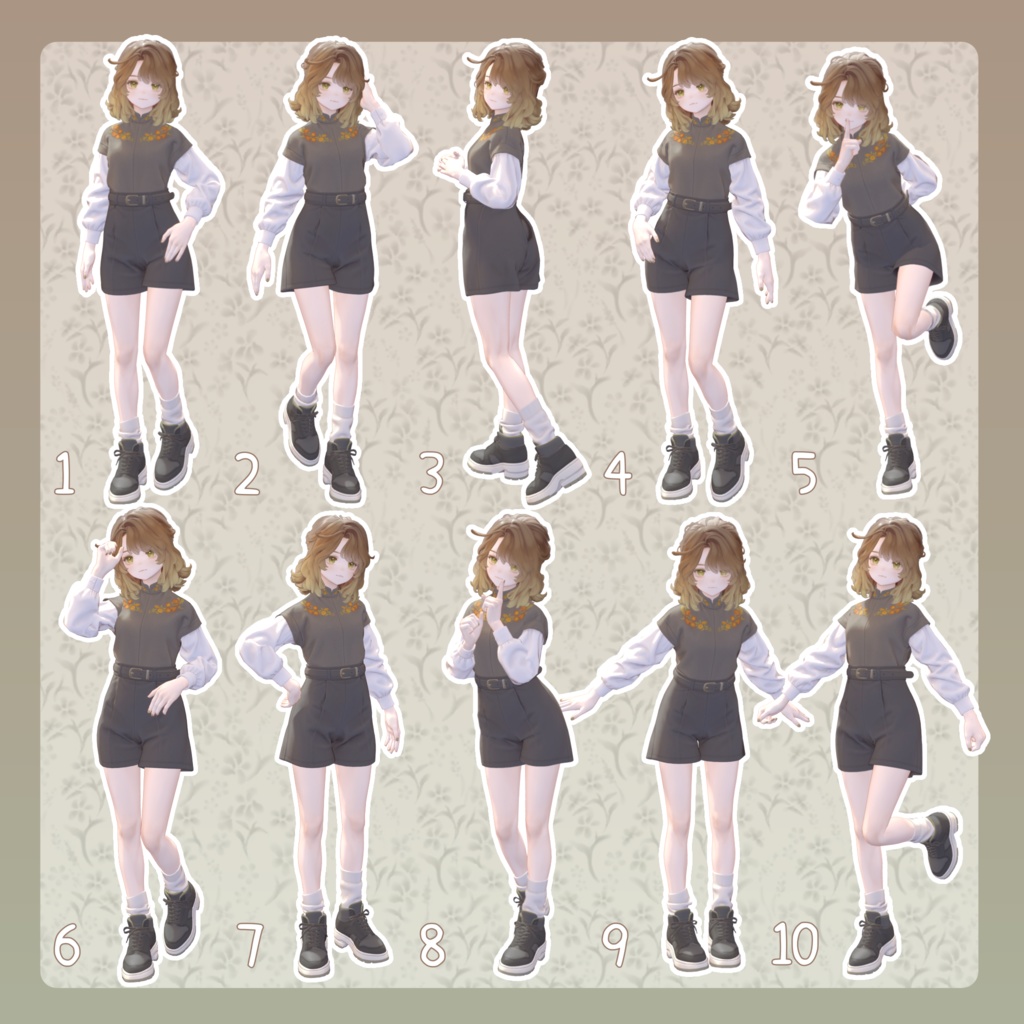 【無料有/+Free sample】Pose Animation Set 30【50種】