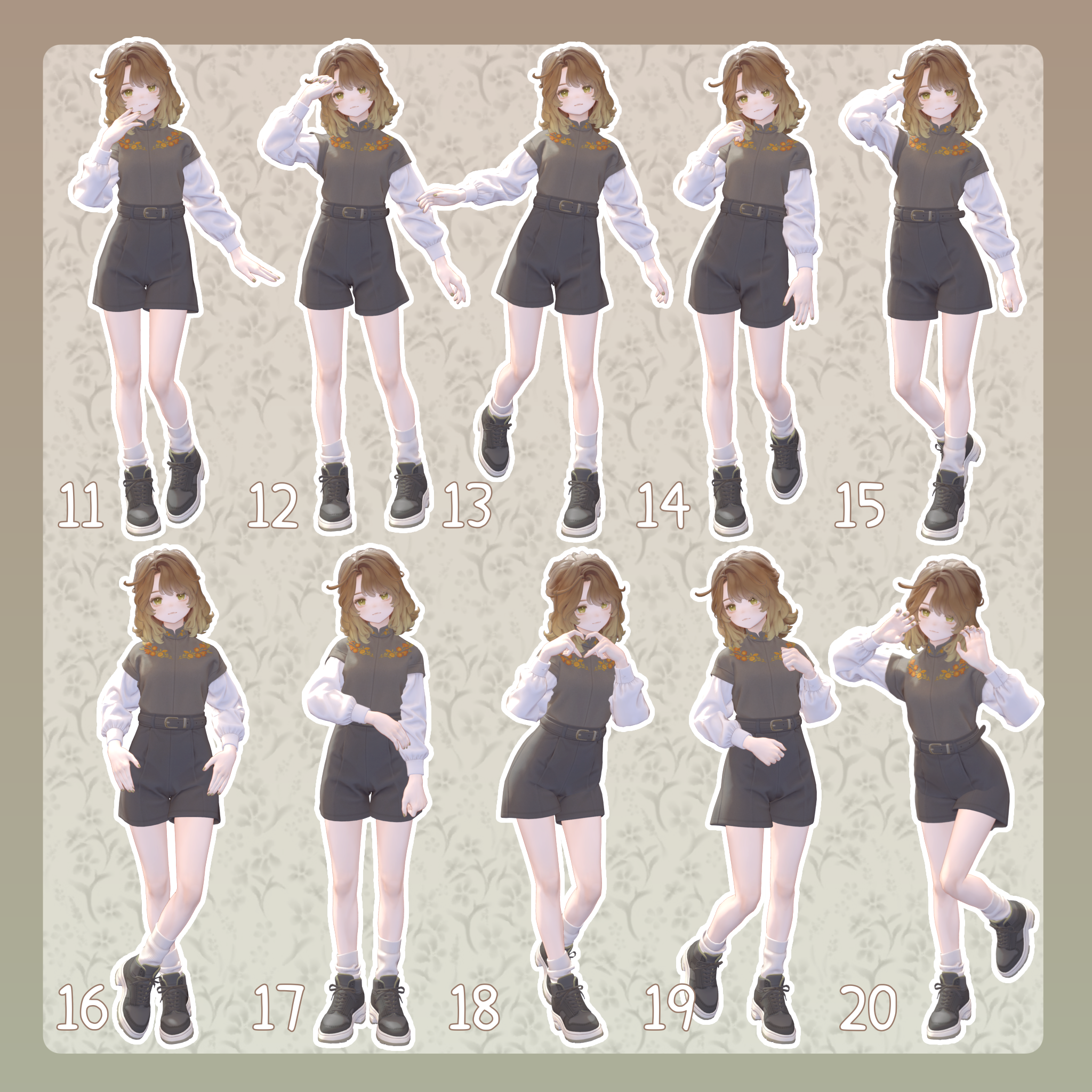 Sample Pose Unity 【無料有/+Free sample】Pose Animation Set 30【50種】 - Pompombun - BOOTH