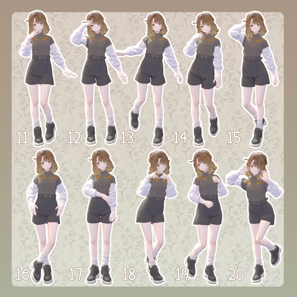 【無料有/+Free sample】Pose Animation Set 30【50種】