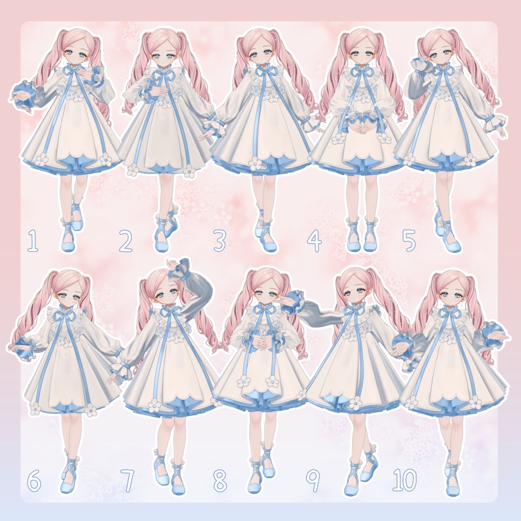 【無料有/+Free sample】Pose Animation Set 32【50種】