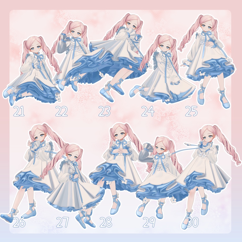 【無料有/+Free sample】Pose Animation Set 32【50種】