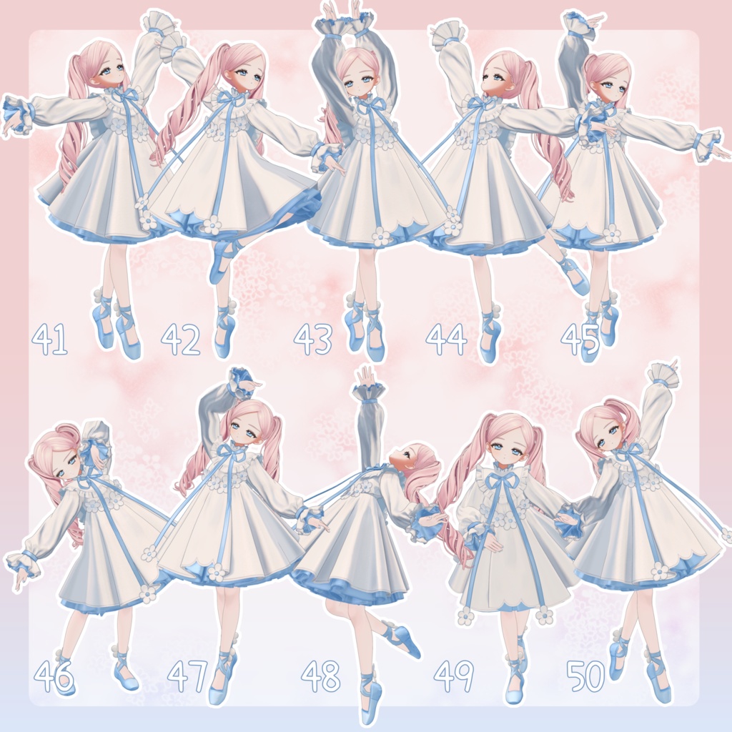 【無料有/+Free sample】Pose Animation Set 32【50種】