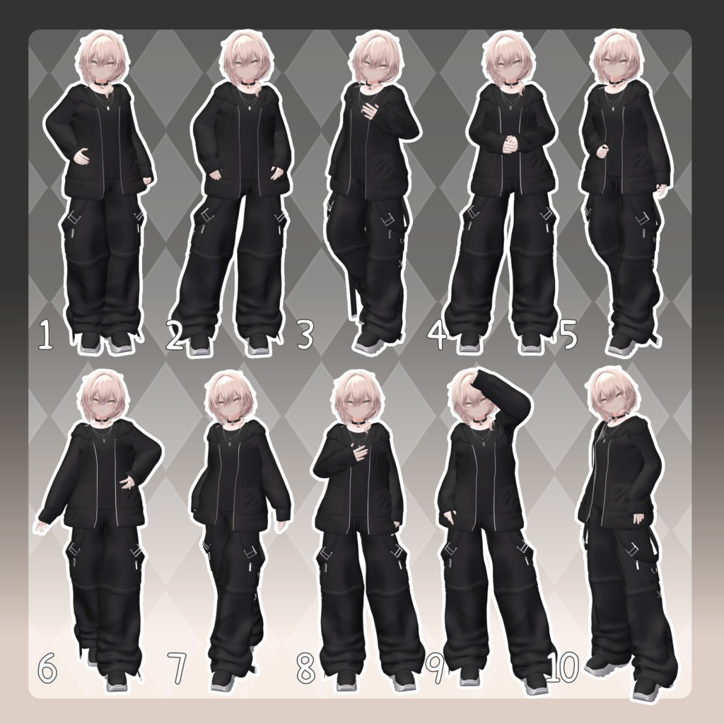 【無料有/+Free sample】Pose Animation Set 33【50種】