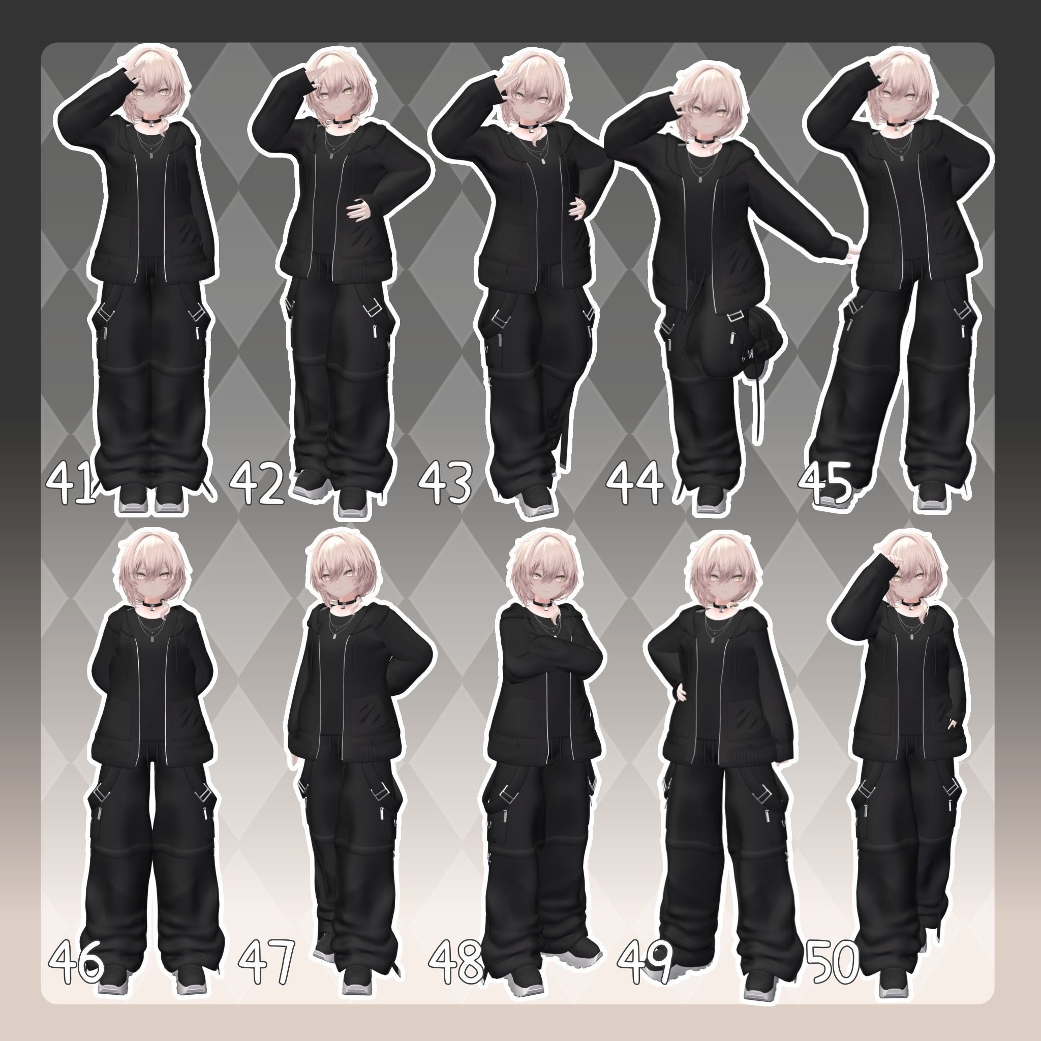 Sample Pose Unity 【無料有/+Free sample】Pose Animation Set 33【50種】 - Pompombun - BOOTH