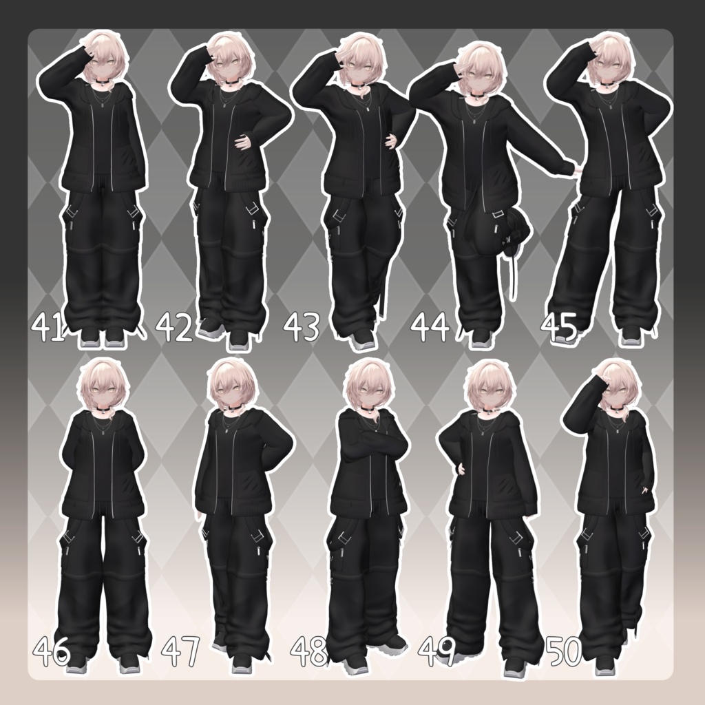 【無料有/+Free sample】Pose Animation Set 33【50種】