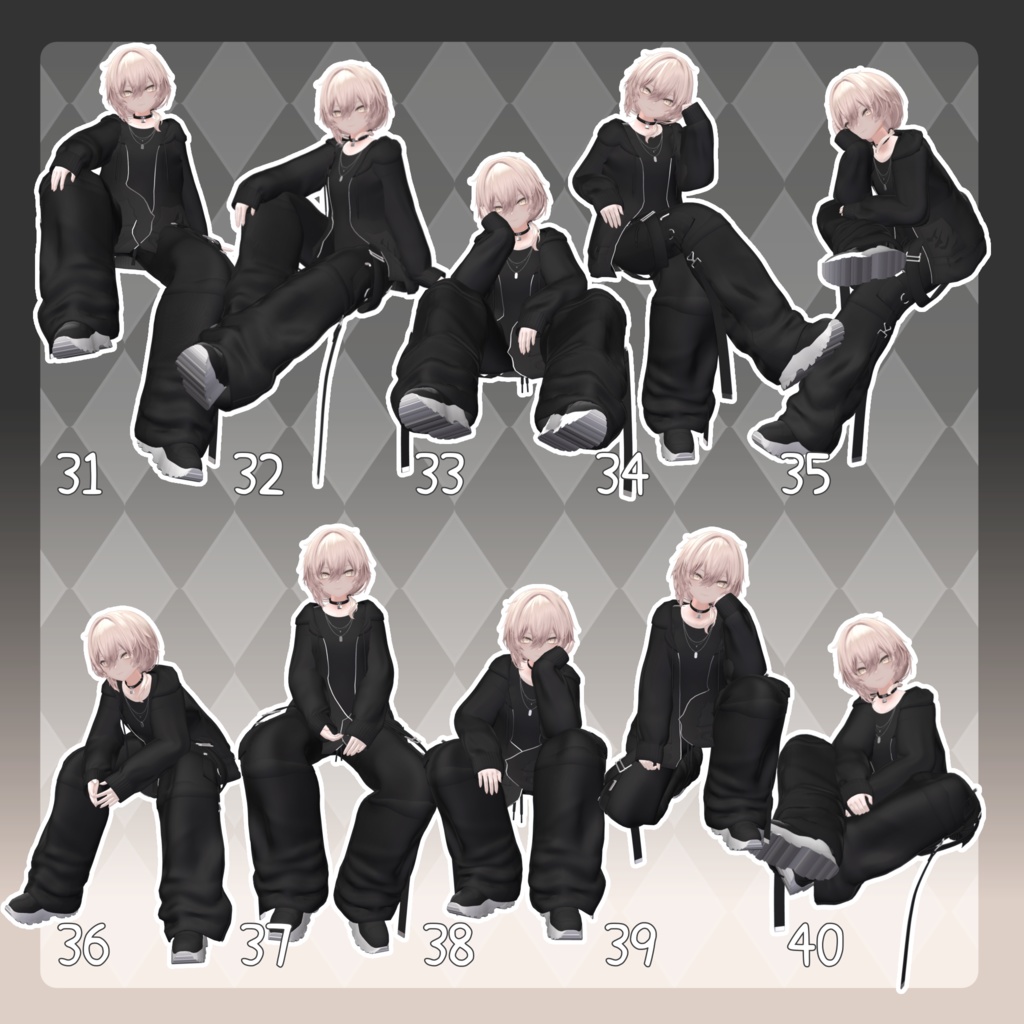 【無料有/+Free sample】Pose Animation Set 33【50種】