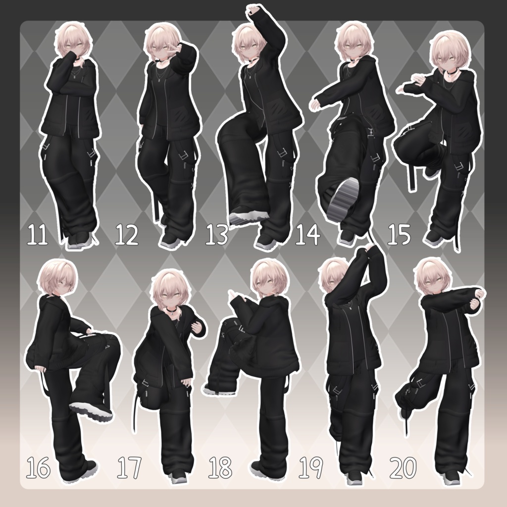【無料有/+Free sample】Pose Animation Set 33【50種】