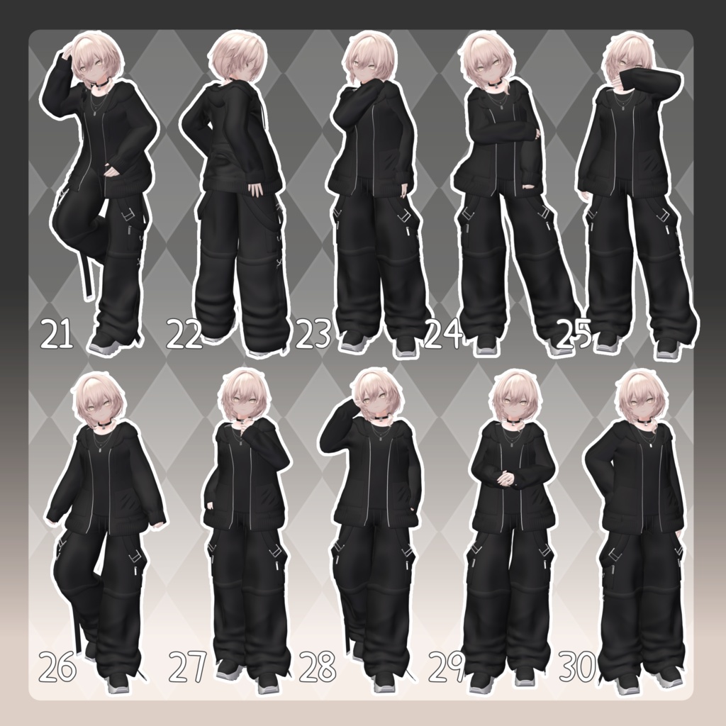 【無料有/+Free sample】Pose Animation Set 33【50種】