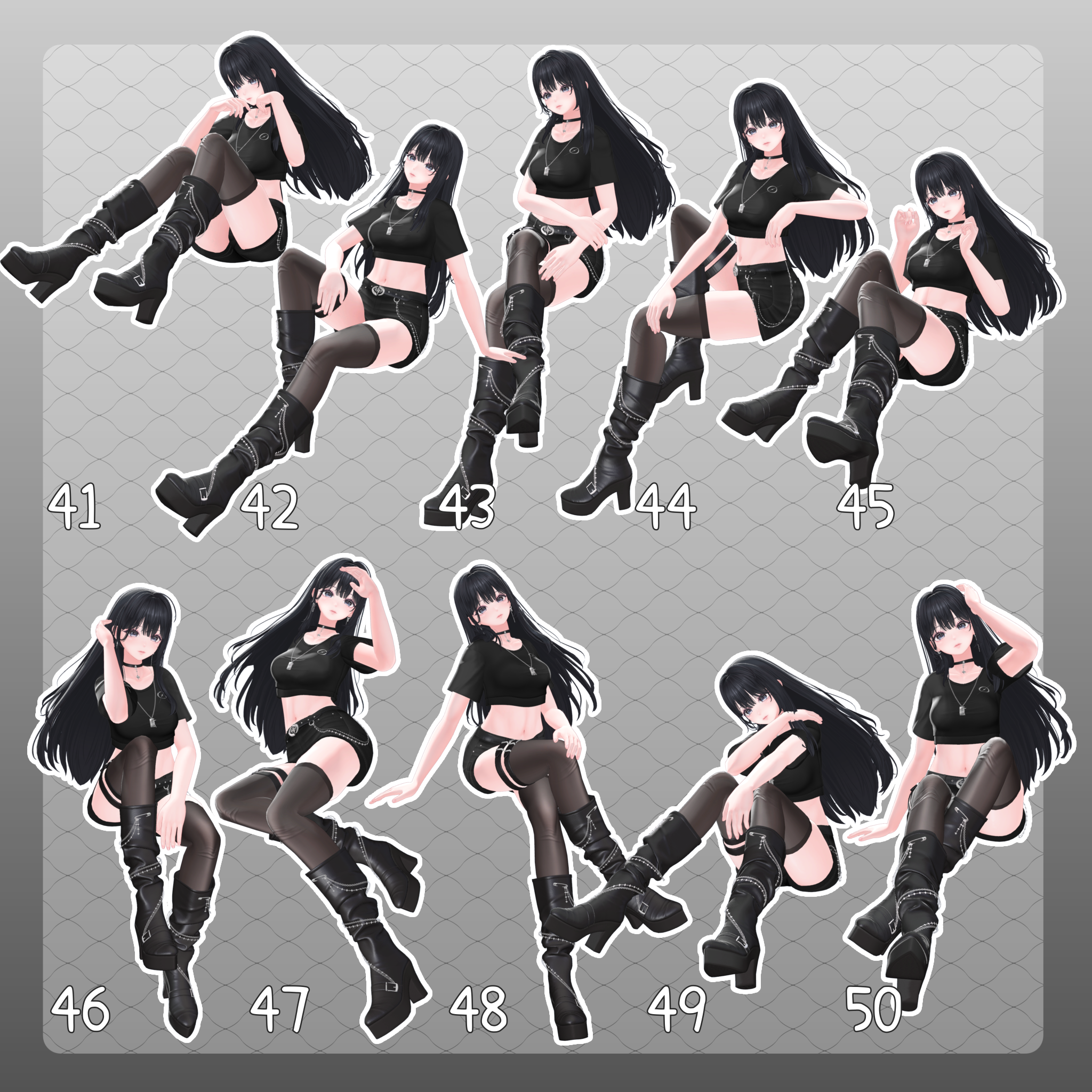 Sample Pose Unity 【無料有/+Free sample】Pose Animation Set 34【50種】 - Pompombun - BOOTH