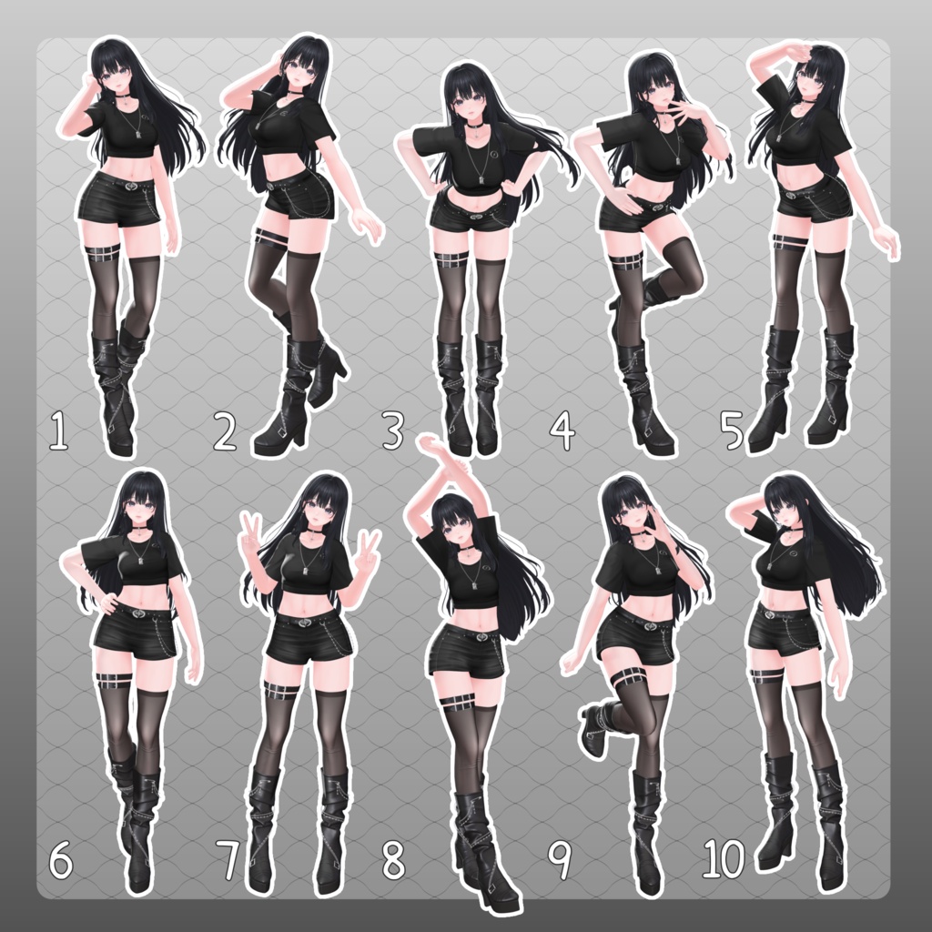【無料有/+Free sample】Pose Animation Set 34【50種】