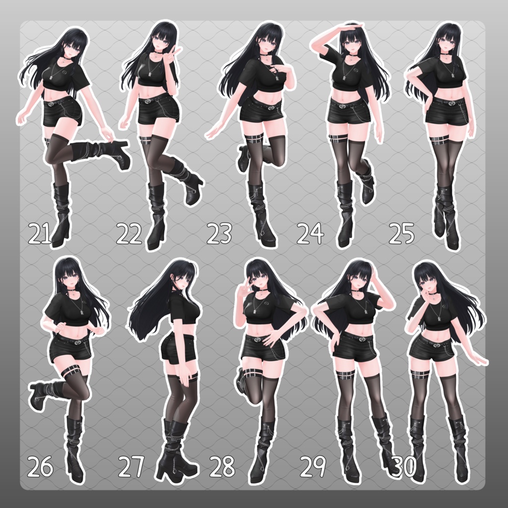 【無料有/+Free sample】Pose Animation Set 34【50種】