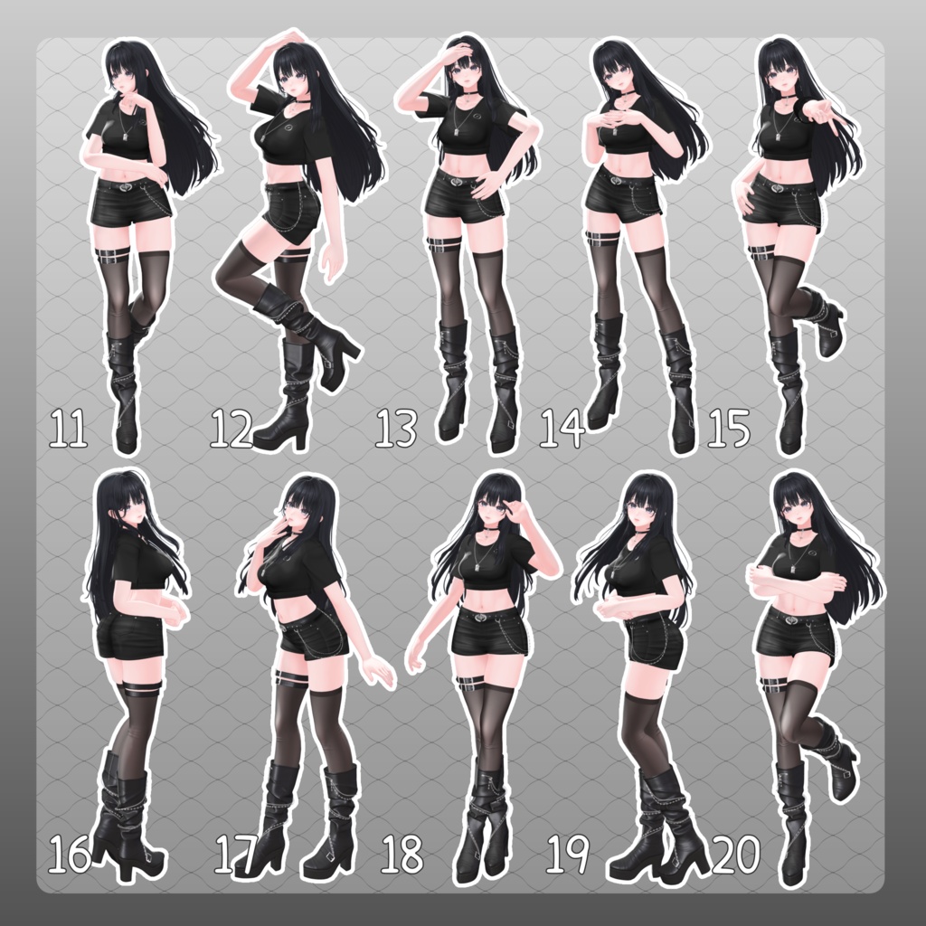 【無料有/+Free sample】Pose Animation Set 34【50種】