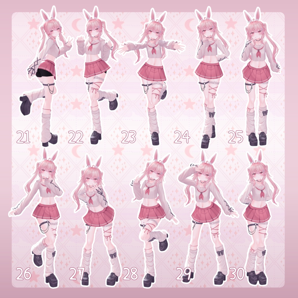 【無料有/+Free sample】Pose Animation Set 35【50種】