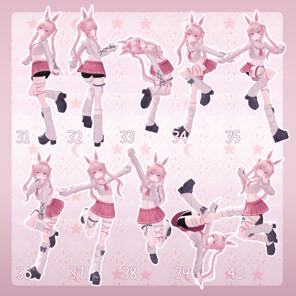【無料有/+Free sample】Pose Animation Set 35【50種】