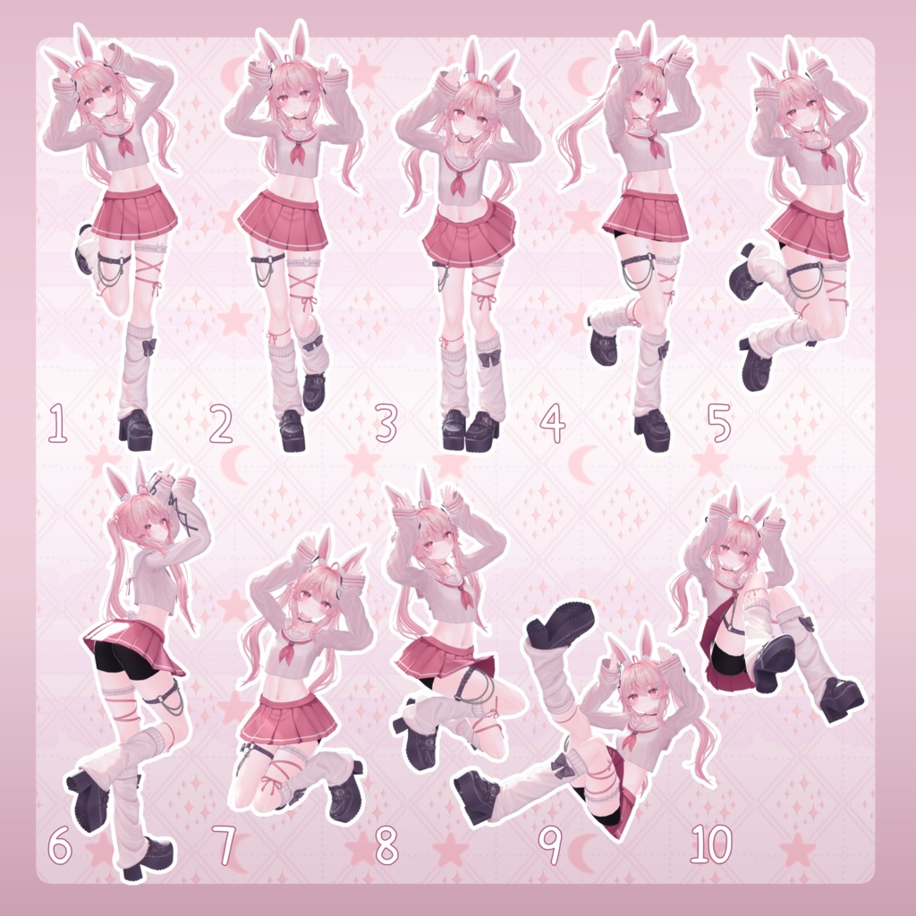 【無料有/+Free sample】Pose Animation Set 35【50種】