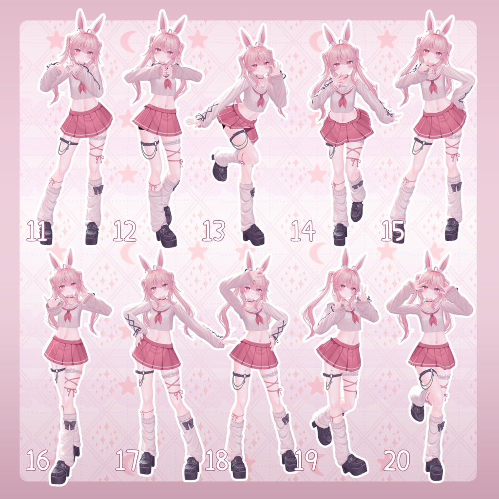 【無料有/+Free sample】Pose Animation Set 35【50種】