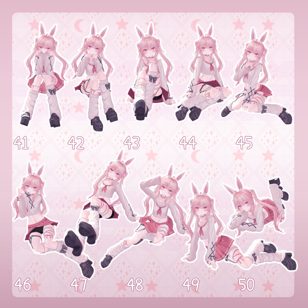 【無料有/+Free sample】Pose Animation Set 35【50種】