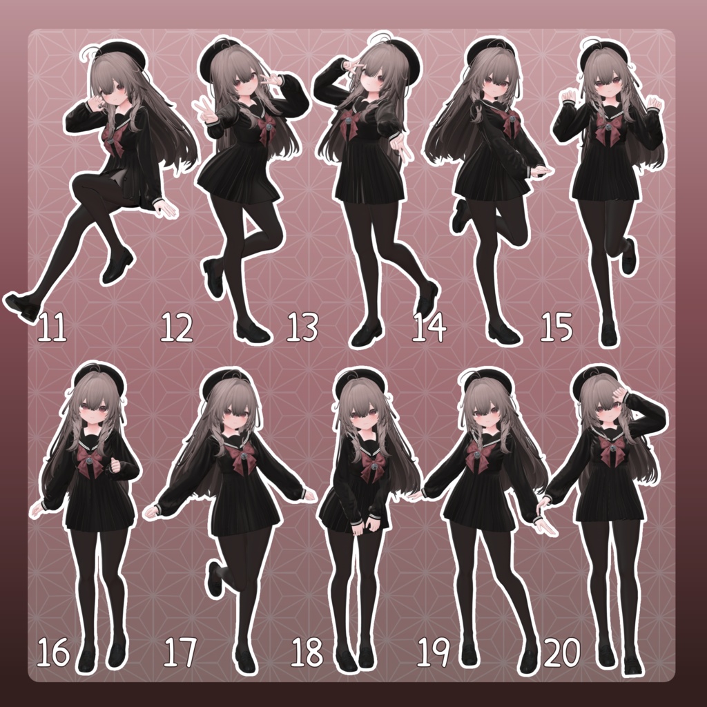 【無料有/+Free sample】Pose Animation Set 36【50種】