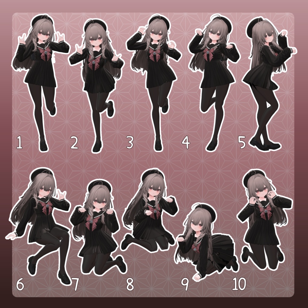 【無料有/+Free sample】Pose Animation Set 36【50種】