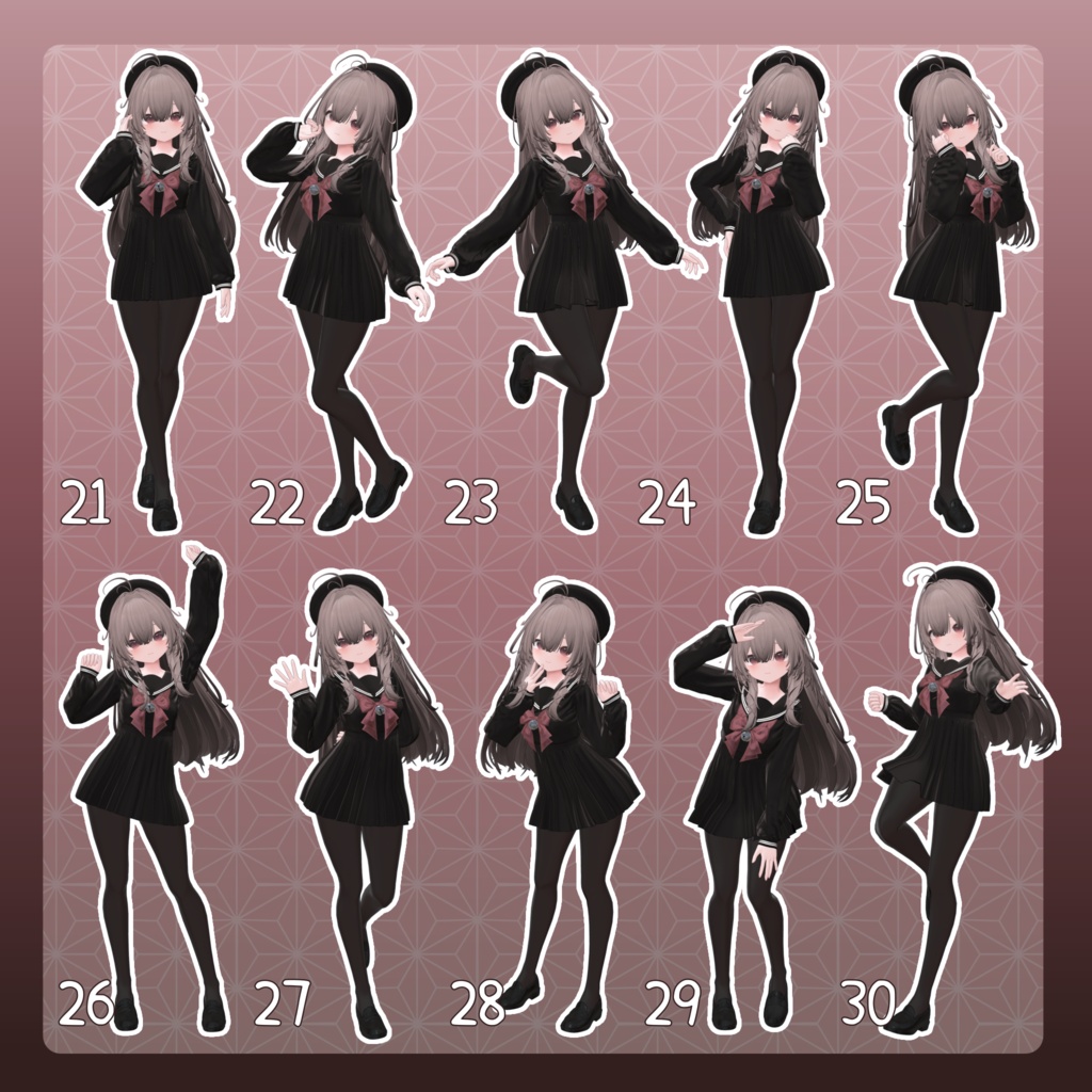 【無料有/+Free sample】Pose Animation Set 36【50種】