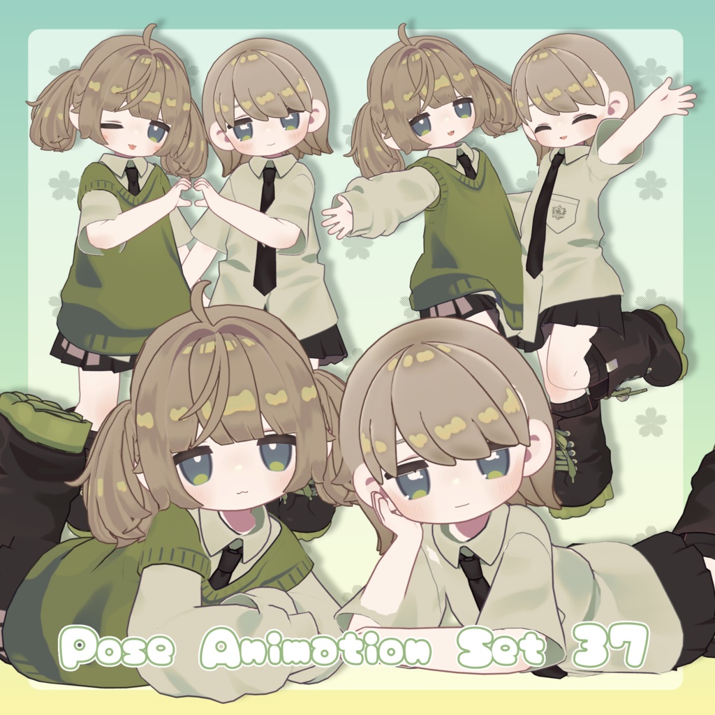 【無料有/+Free sample】Pose Animation Set 37【50種】