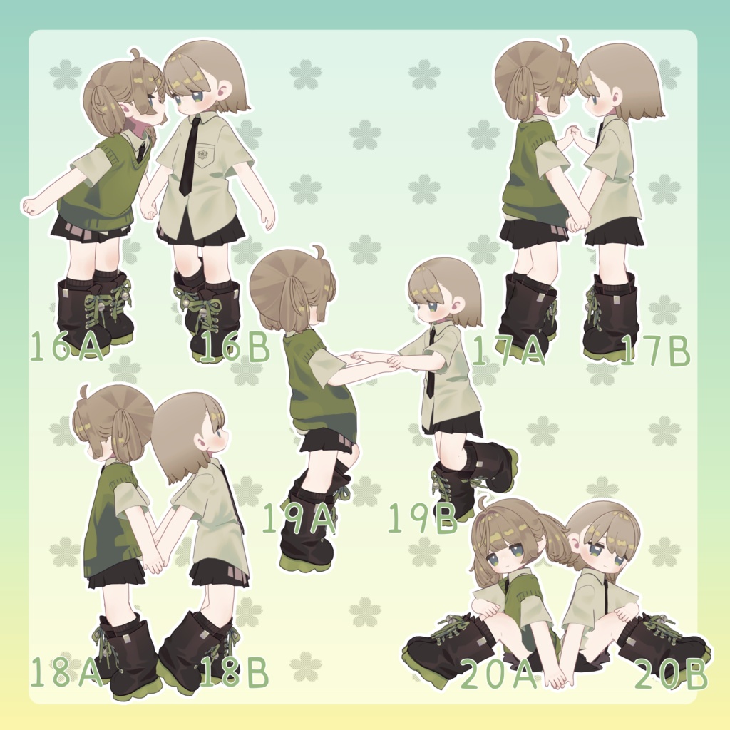【無料有/+Free sample】Pose Animation Set 37【50種】