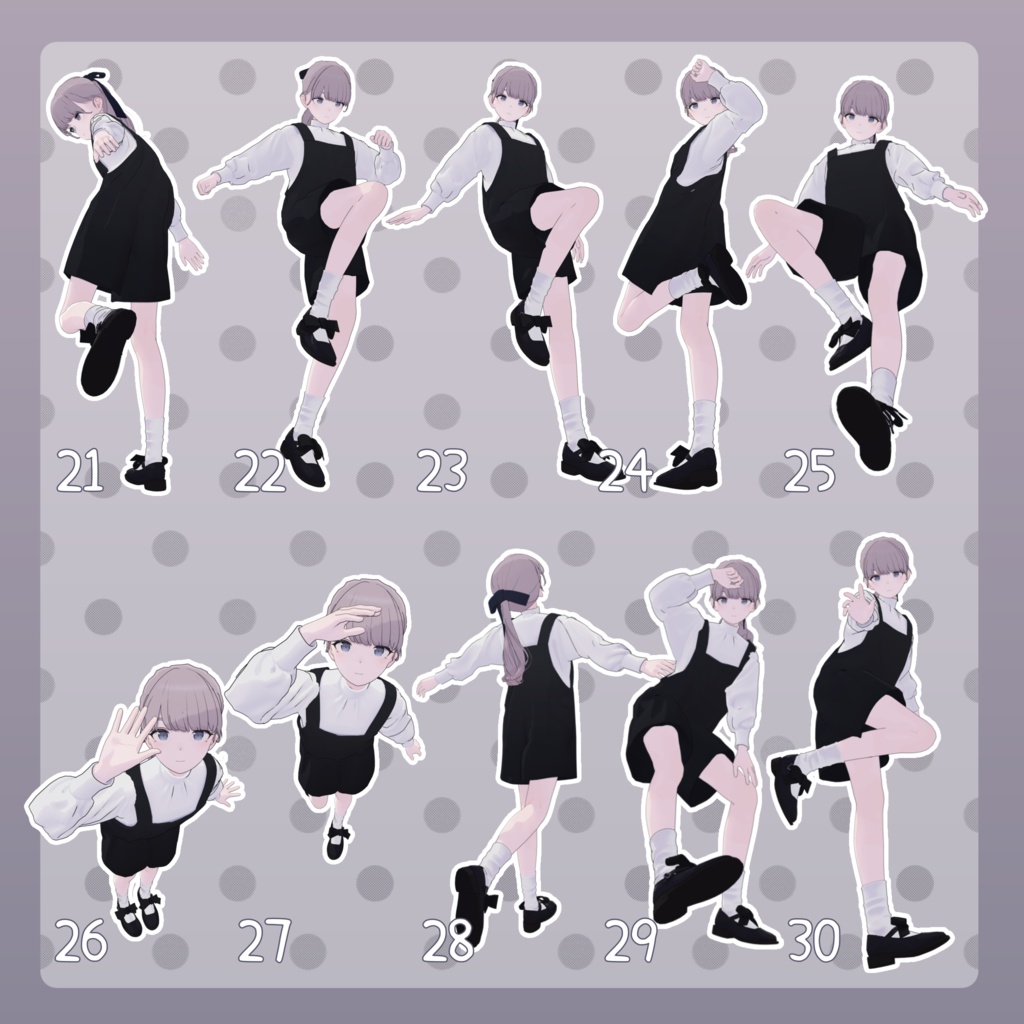 【無料有/+Free sample】Pose Animation Set 38【50種】