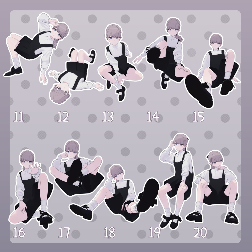 【無料有/+Free sample】Pose Animation Set 38【50種】
