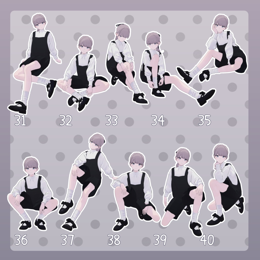 【無料有/+Free sample】Pose Animation Set 38【50種】