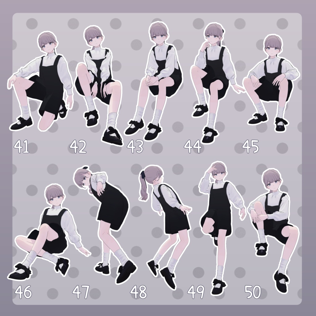 【無料有/+Free sample】Pose Animation Set 38【50種】