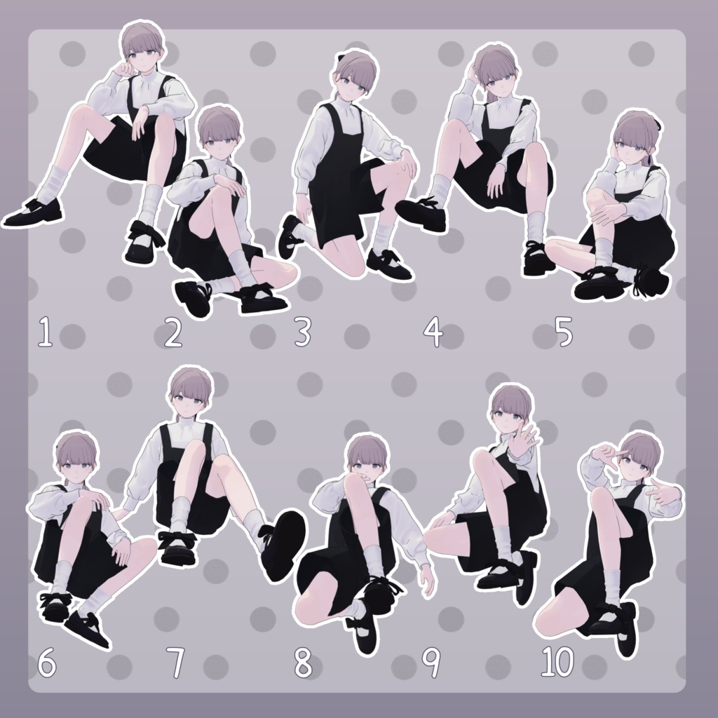 【無料有/+Free sample】Pose Animation Set 38【50種】