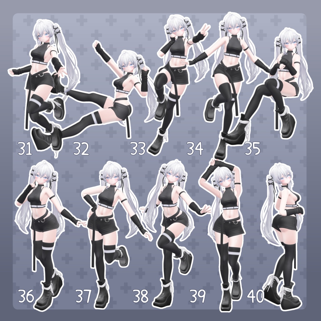 【無料有/+Free sample】Pose Animation Set 39【50種】