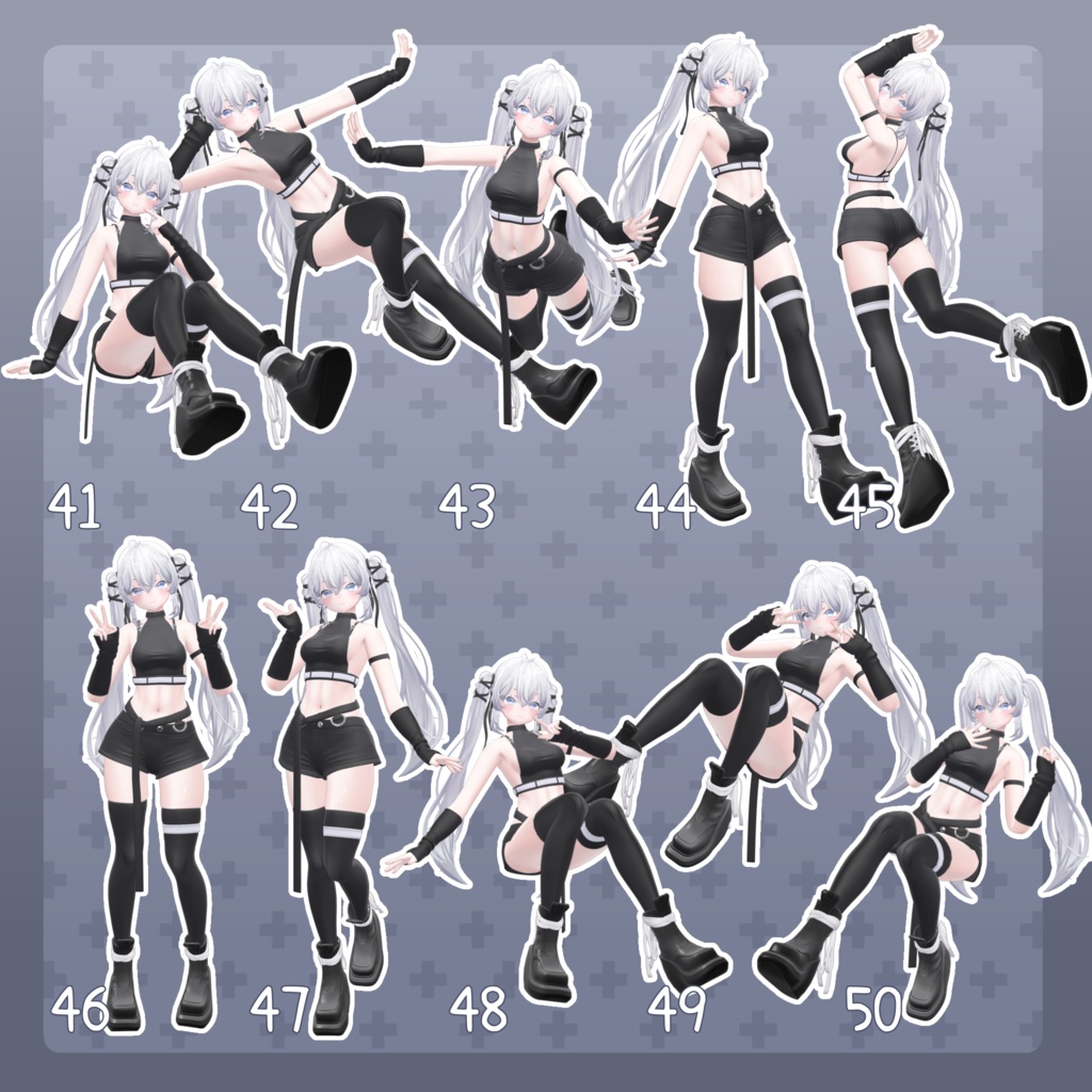 【無料有/+Free sample】Pose Animation Set 39【50種】