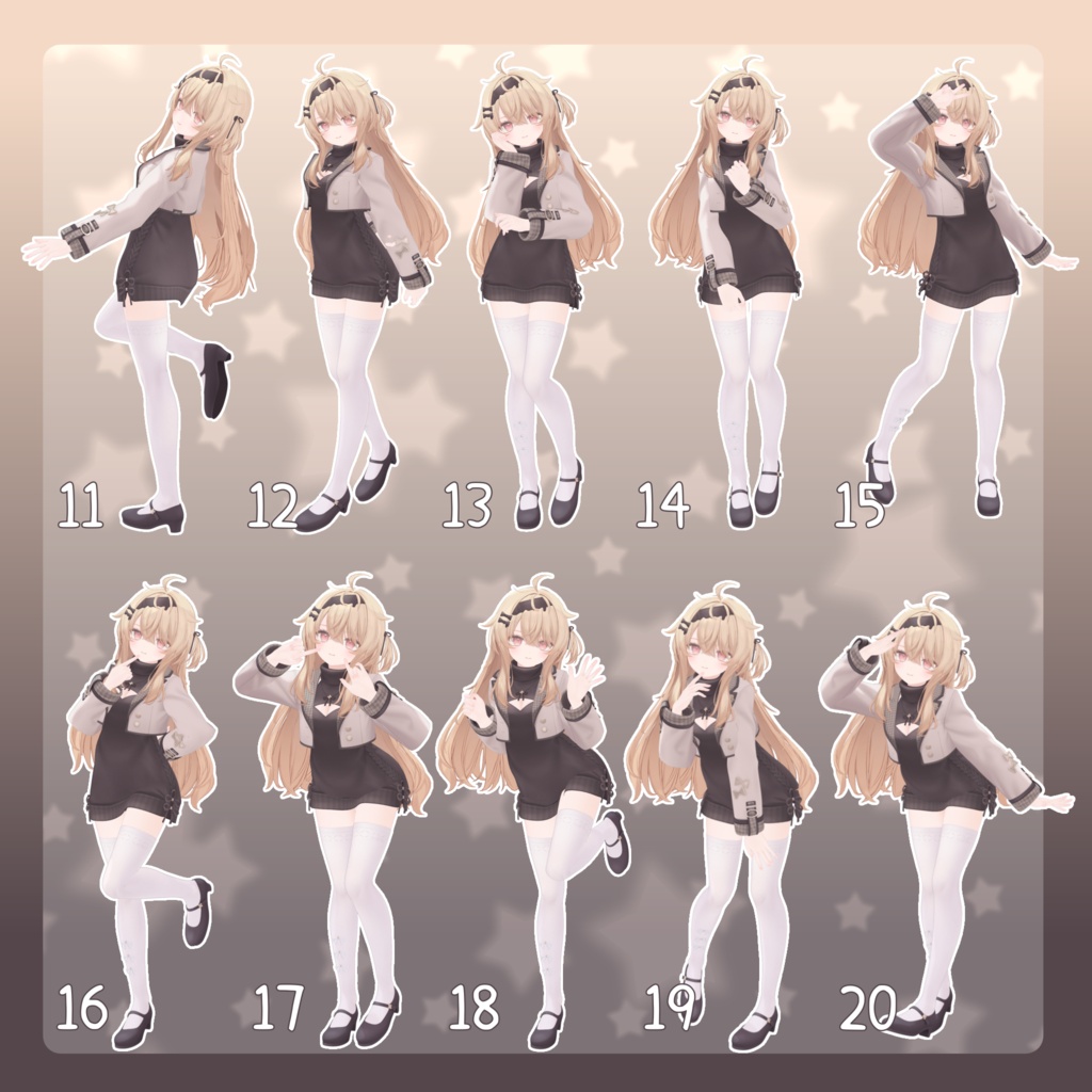 【無料有/+Free sample】Pose Animation Set 40【50種】