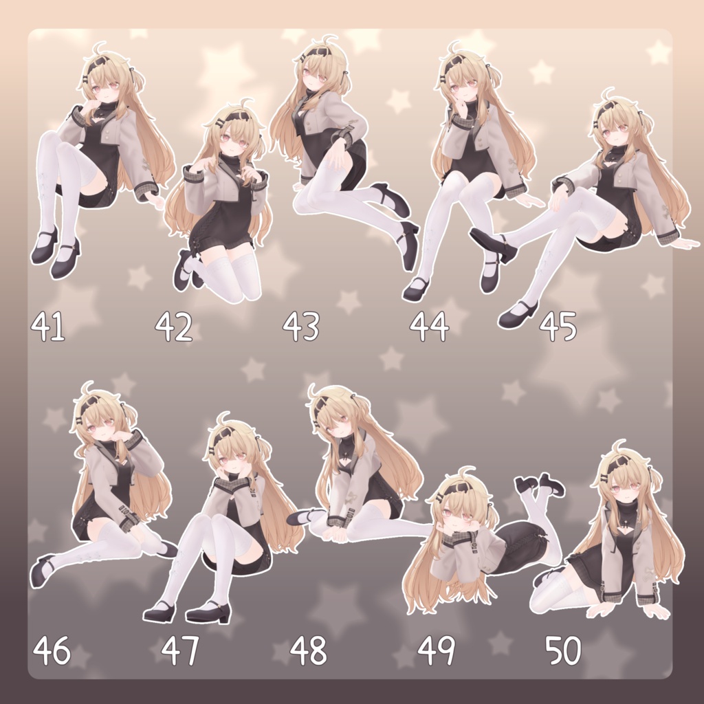 【無料有/+Free sample】Pose Animation Set 40【50種】