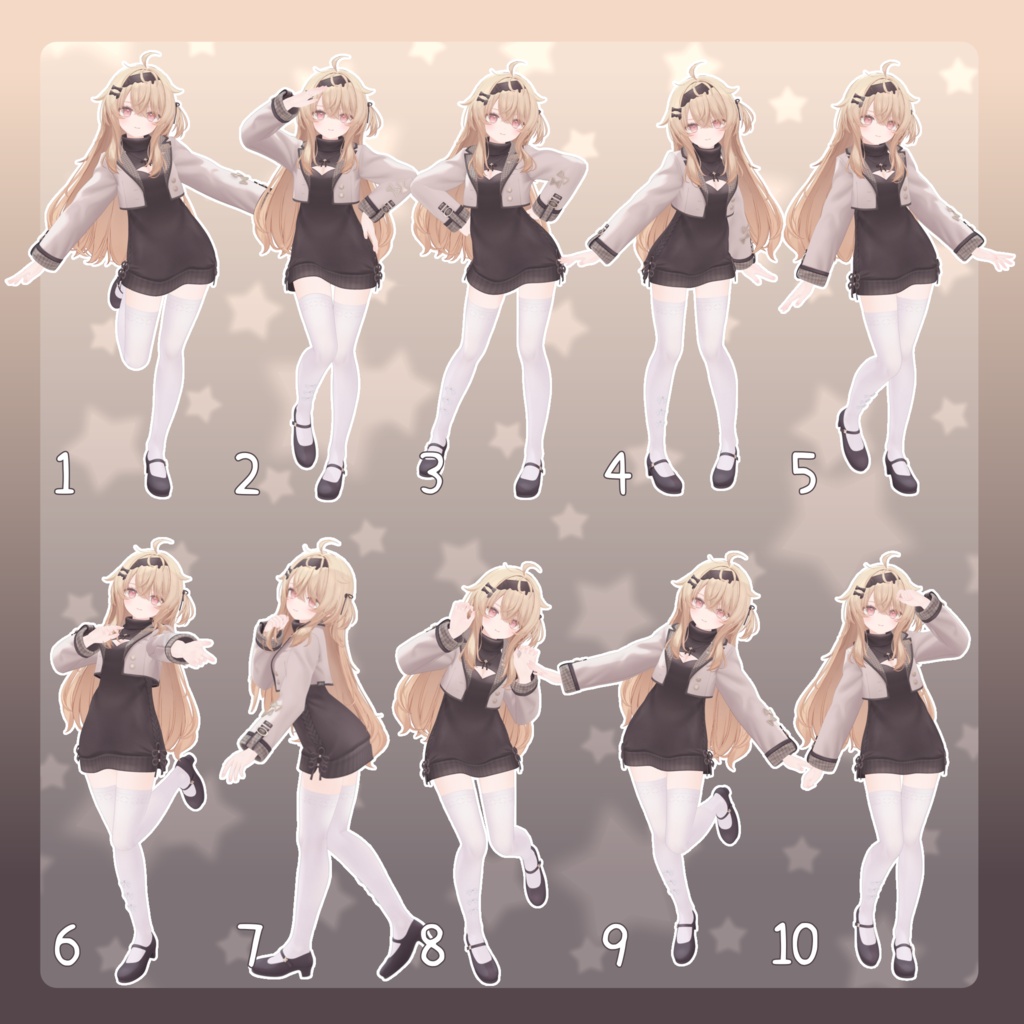 【無料有/+Free sample】Pose Animation Set 40【50種】