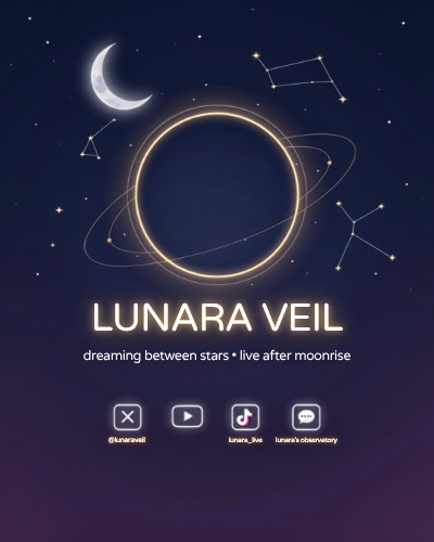 【Canvaテンプレ】VTuber・配信者向けテンプレ3点セット「月夜の星座」(オーバーレイ・プロフィール・スケジュール)