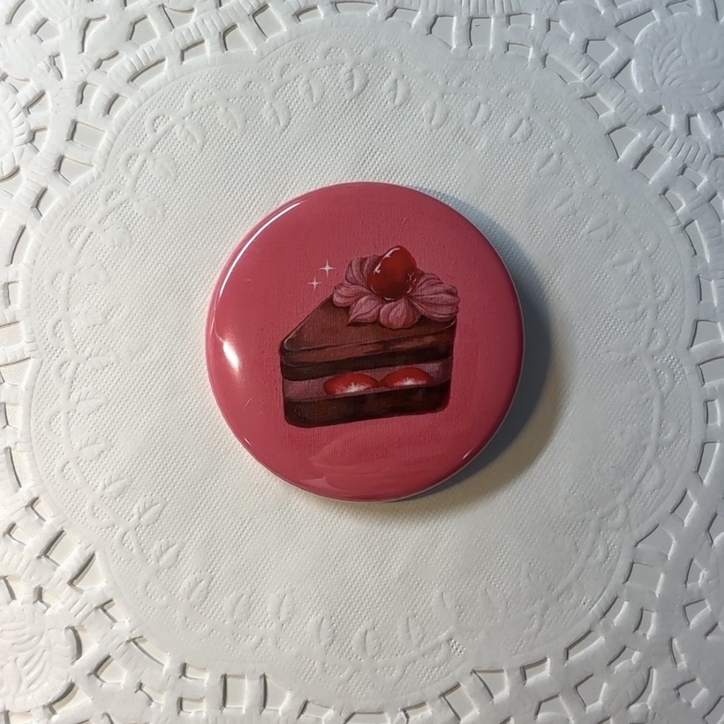 チョコケーキの缶バッジ