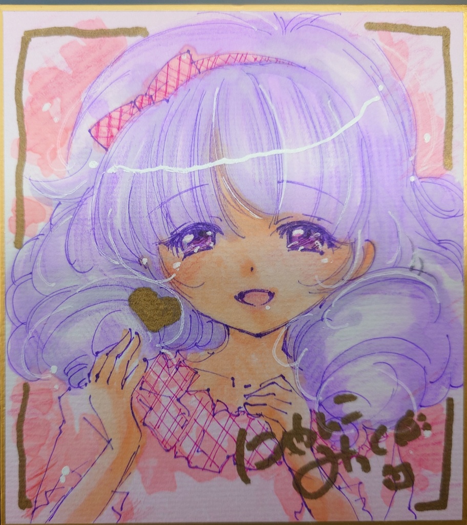 オリジナル女の子２　色紙小直筆