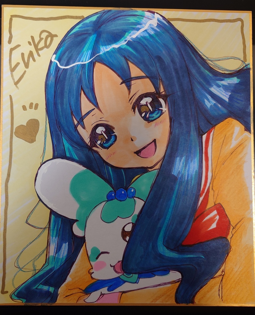 来海えりか　ハートキャッチプリキュア　中色紙　キュアマリン