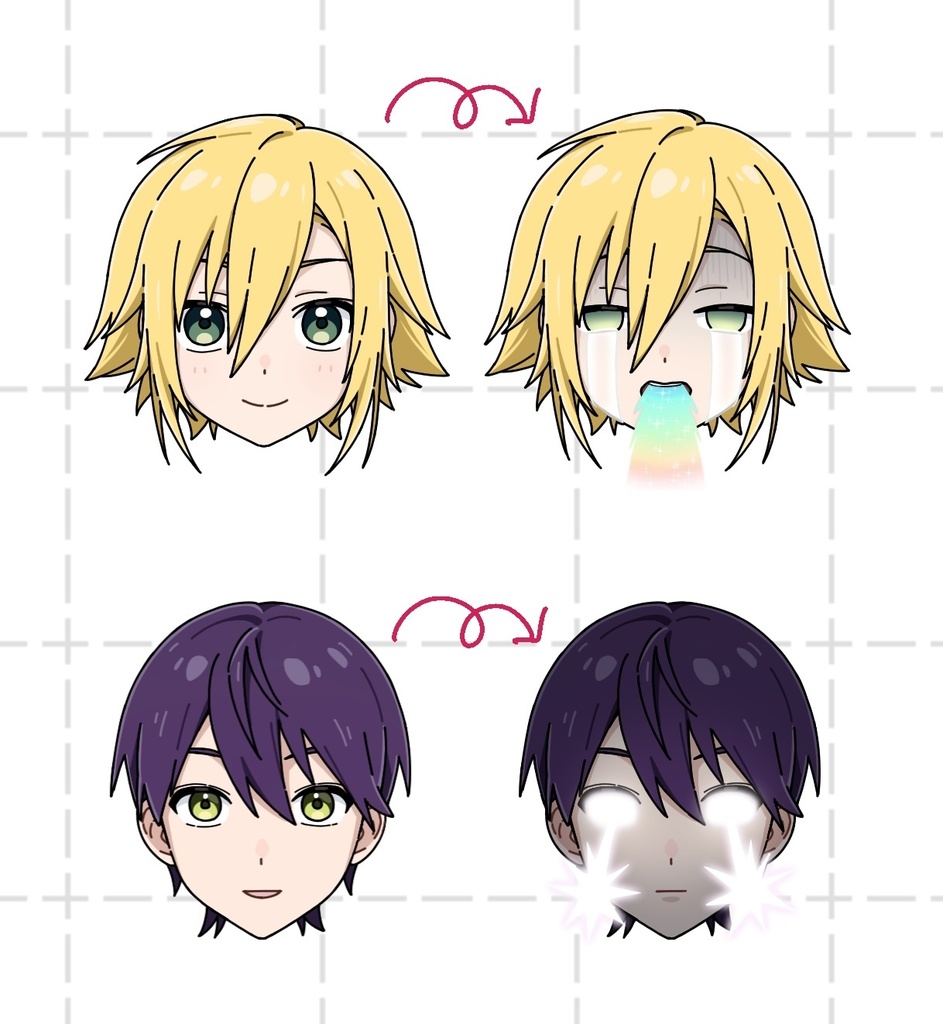 レンチキュラーアクリルキーホルダー2種