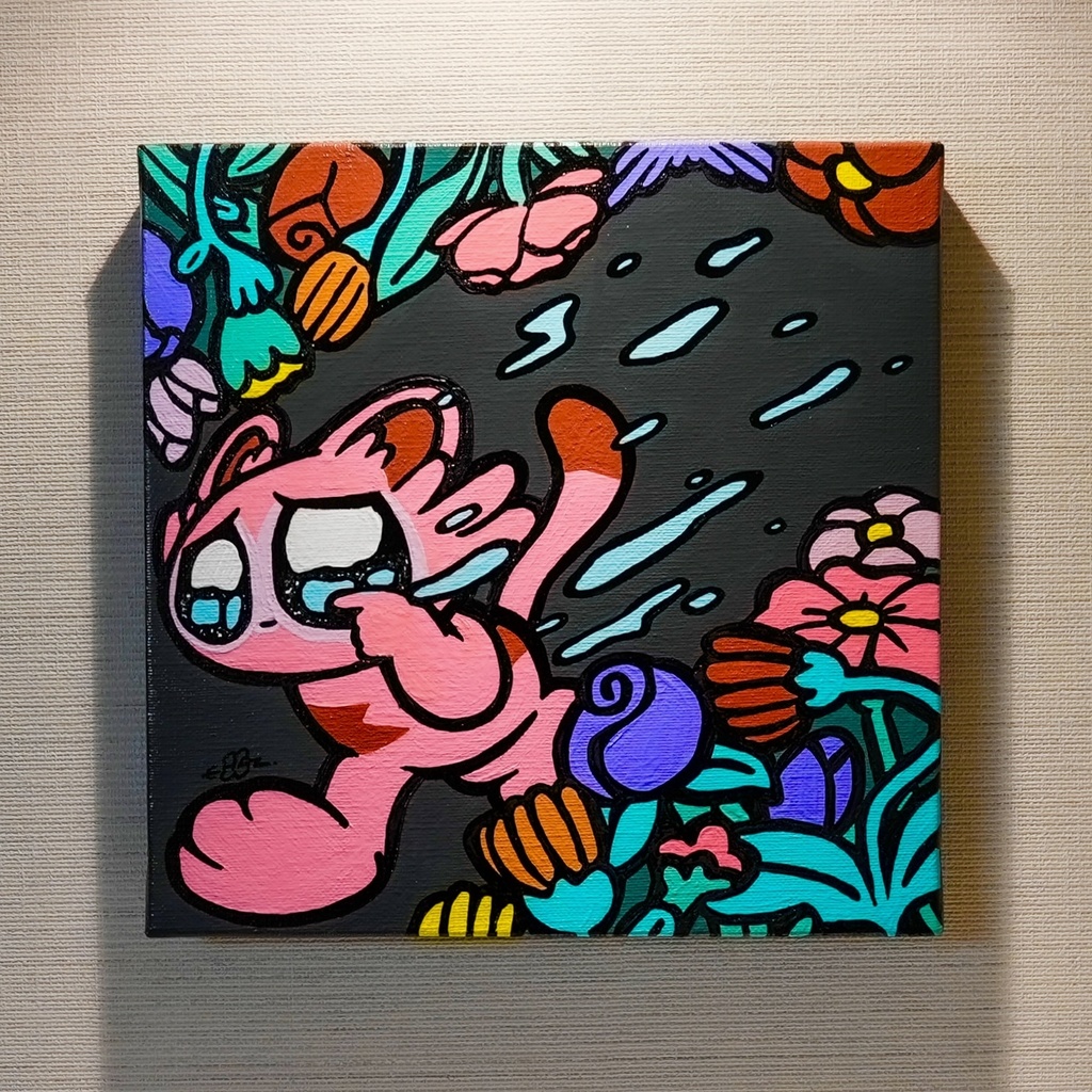 キャンバス原画 “涙の跡に花が咲く”