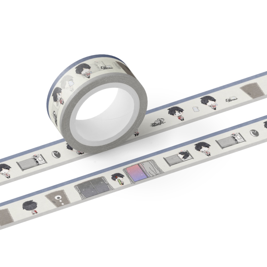 「だいじょうぶ」といってマスキングテープ