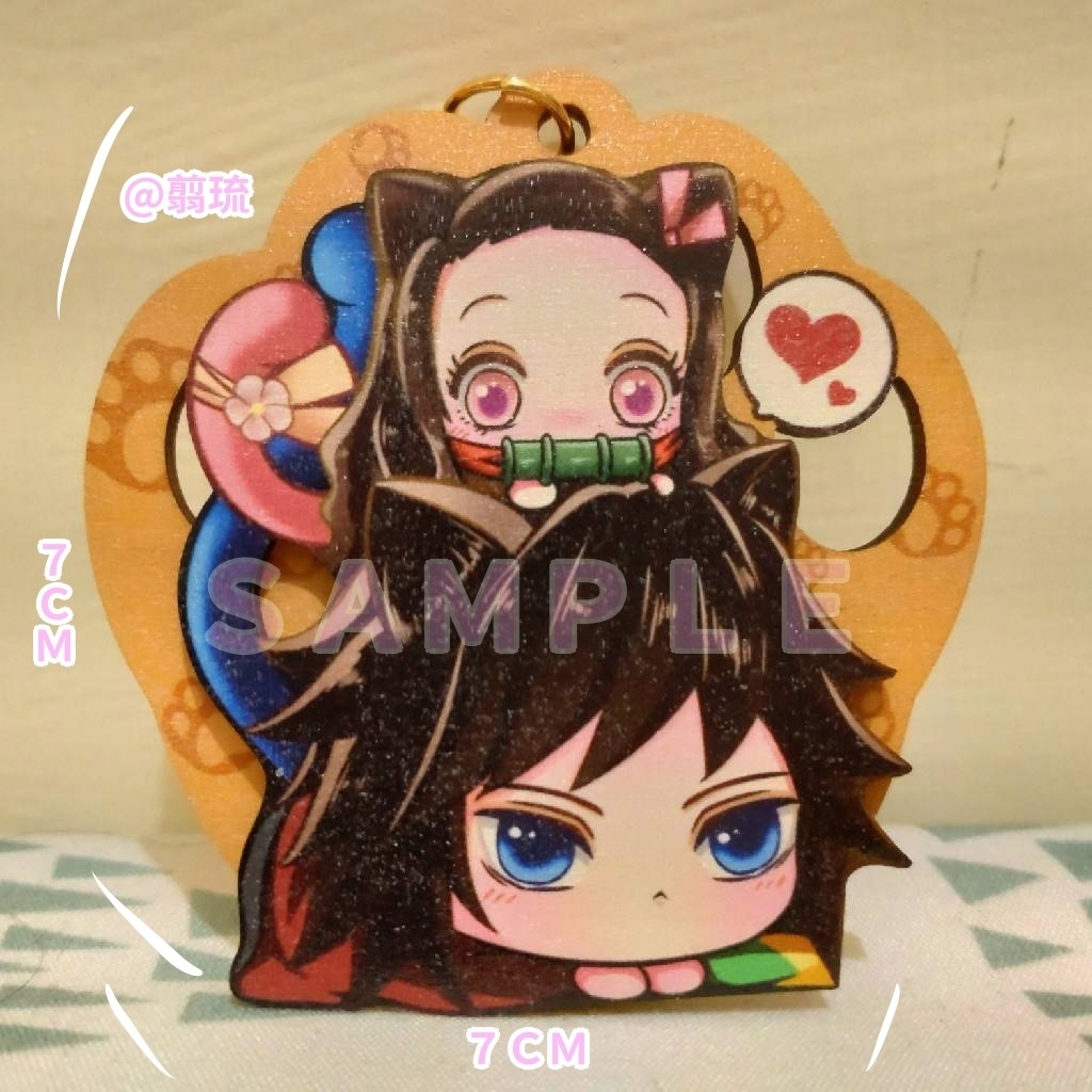 ぎゆねずねこ木製ストラップ (義禰) 