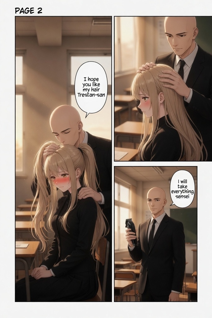 「Hairytale Manga」 Trestan 'Enterprise' Vol. 02 (Ch.09 - Ch. 15). 剃髪 散髪 断髪 剃髪 長髪 短髪