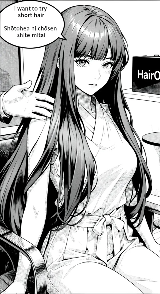 「HairOS」 Ch. 04 (Model in White) 剃髪 散髪 断髪 剃髪 長髪 短髪