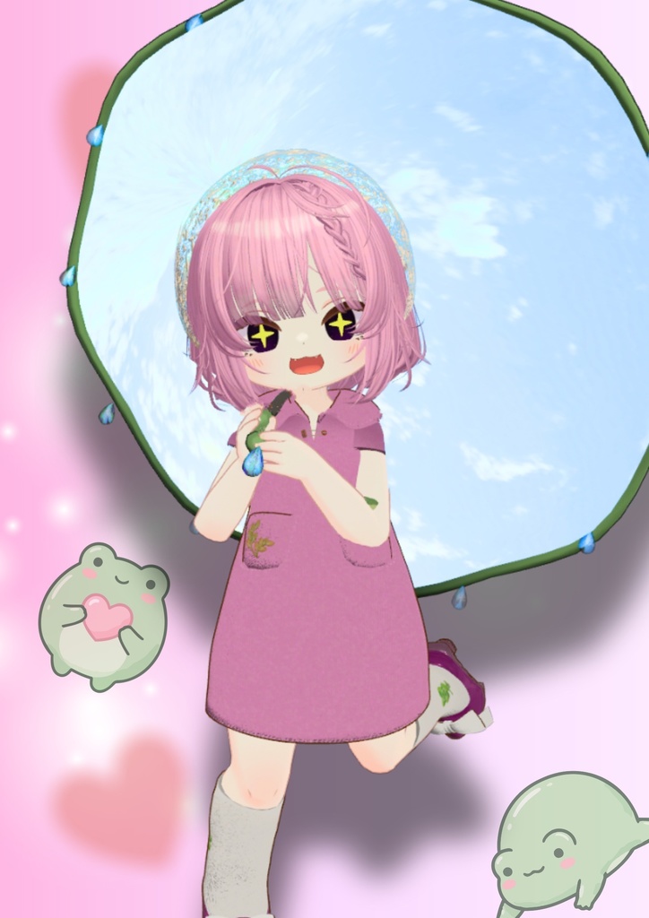 【まめふれんず・えも研素体・みみのこ対応】あおぞらセーラードレス